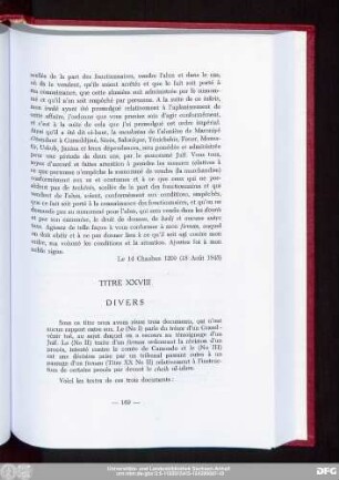 Titre XXVIII Divers