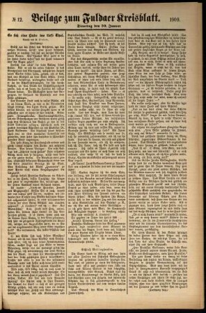 Zweite Ausgabe vom Dienstag, den 30. Januar 1900.