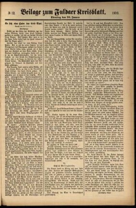 Zweite Ausgabe vom Dienstag, den 30. Januar 1900.
