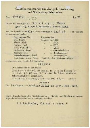 Ersing, Franz