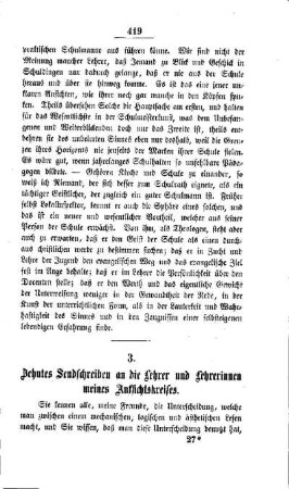 Zehntes Sendschreiben an die Lehrer und Lehrerinnen meines Aufsichtskreises