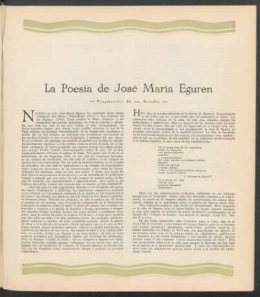 La Poesía de José María Eguren : Fragmentos de un Estudio