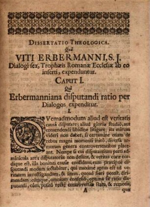 Dissertatio theologica qua dialogi Erbermanniani inter Lutherum et Arium, fictitiis eius Trophaeis inserti, excutiuntur