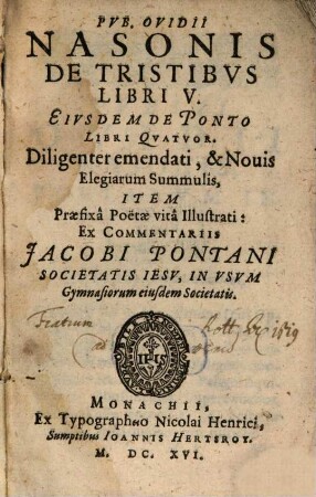 De Tristibus libri quinque et de Ponto