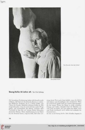 57: Georg Kolbe 65 Jahre alt