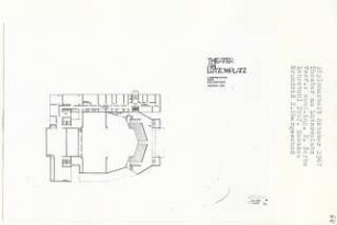 Theater am Lützowplatz, Berlin-Tiergarten (Diplomarbeit bei Bernhard Hermkes): Rang, Grundriss 2. Obergeschoss 1:200