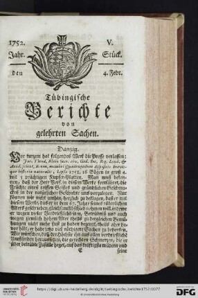 [V.-VIII. Stück] (Februar 1752)