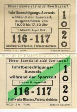 Fahrkarte der Münchener Verkehrsbetriebe