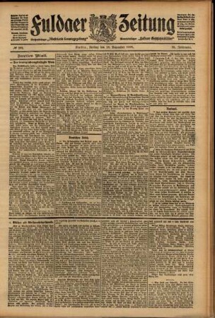 Zweite Ausgabe vom Freitag, den 18. Dezember 1908.
