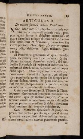 13-18, Articulus II. De motivo formali virtutis Poenitentiae.