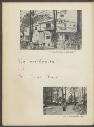 La residencia del Sr. José Vacca - [Fotografías]