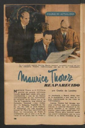 Maurice Thorez, reaparecido : Figuras de actualidad
