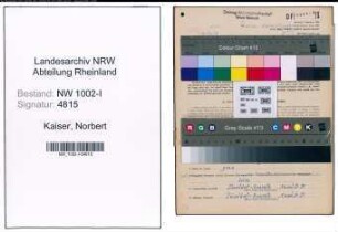 Entnazifizierung Norbert Kaiser, geb. 14.03.1886 (Werkmeister)