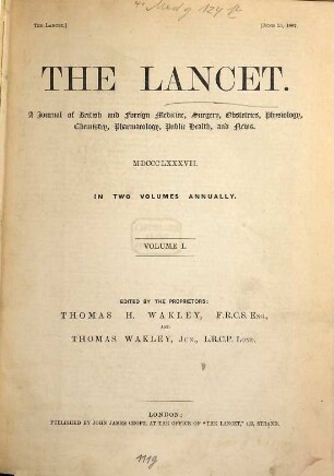 The lancet. 1887, Vol. 1