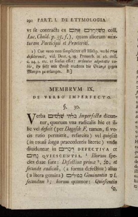 Membrum IX. De verbo imperfecto.