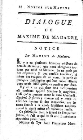 Dialogue de Maxime de Madaure.