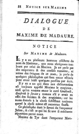 Dialogue de Maxime de Madaure.