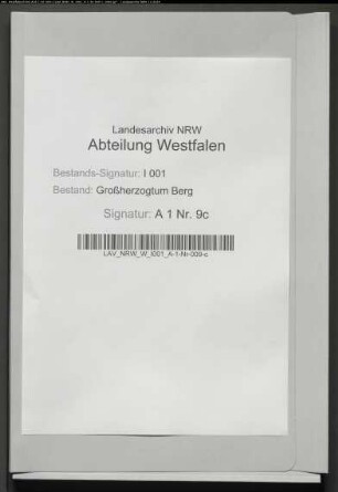 Belege zur Kommunalrechnung von Hiltrup pro Januar bis Mai 1809