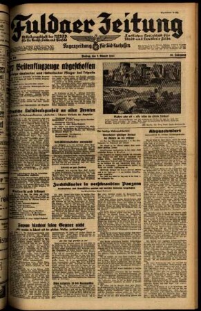Ausgabe vom Freitag, den 01. August 1941.