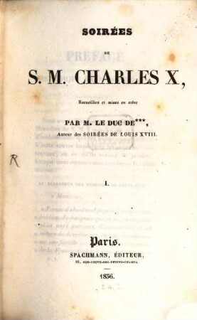 Soirées de S. M. Charles X. 1