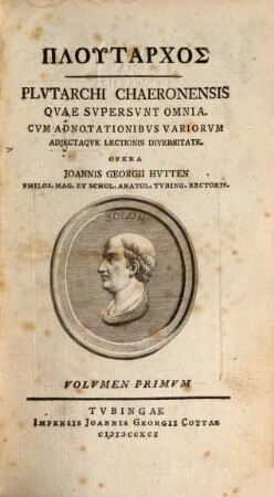 Plutarchos, Volvmen Primvm