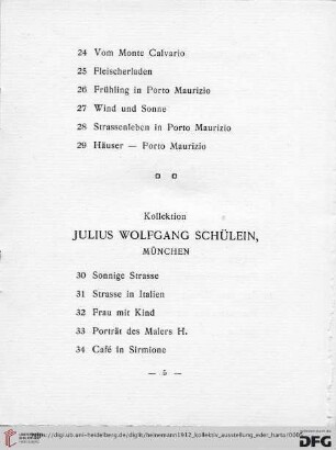 Kollektion Julius Wolfgang Schülein, München