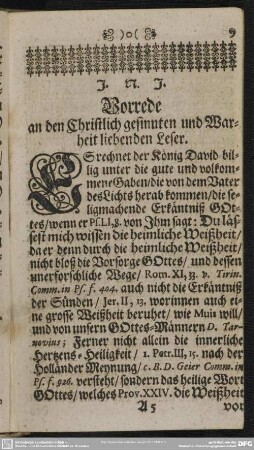 Vorrede an den Christlich gesinnten und Warheit liebenden Leser