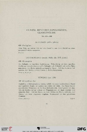 Gläser, Hinterglasmalereien, Glasgemälde (Nr. 495-508)