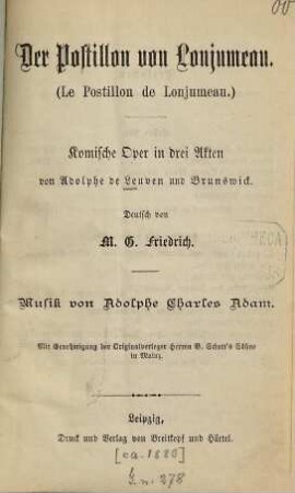Der Postillon von Lonjumeau