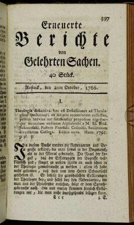 40 Stück. Rostock, den 2ten October, 1766