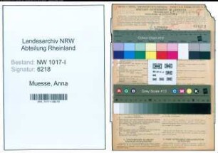 Entnazifizierung Anna Muesse , geb. 15.09.1888 (Werkkuechenleiterin)
