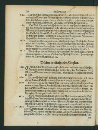Bücher in allerhandt Künsten.