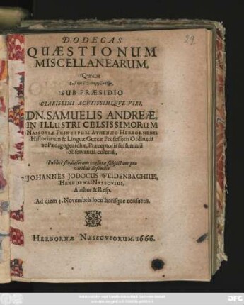 Dodecas Quaestionum Miscellanearum