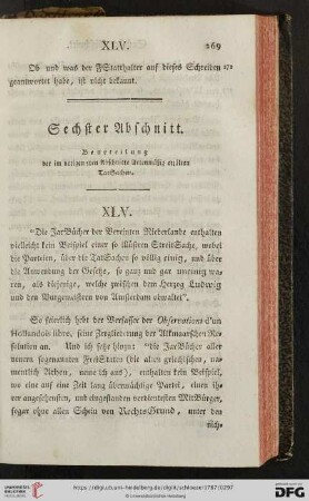 Sechster Abschnitt