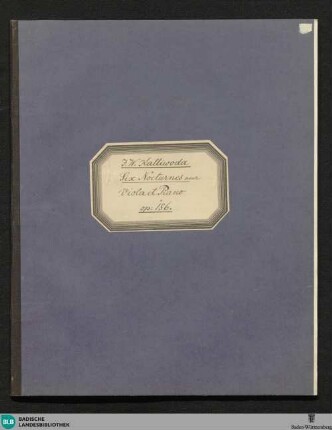 Liv. 1: Six nocturnes pour viola & piano, op. 186