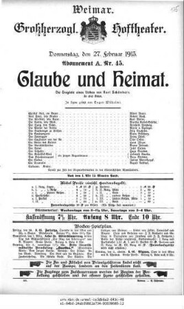 Glaube und Heimat