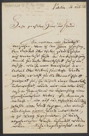 Brief an Unbekannt : 31.10.1868