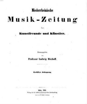 Niederrheinische Musik-Zeitung für Kunstfreunde und Künstler. 12. 1864