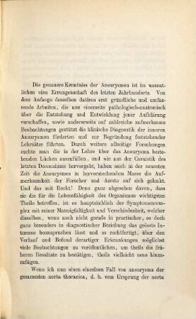 Ein Fall von Aneurysma der Aorta thoracica