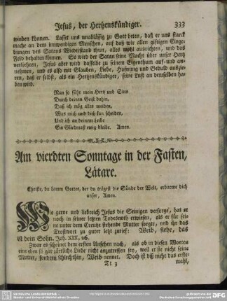 Am vierdten Sonntage in der Fasten, Laetare