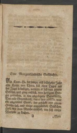 Eine Morgenländische Geschichte