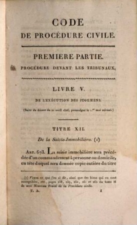 Code de procédure civile : et conférence de ce code avec les lois précédentes, 2