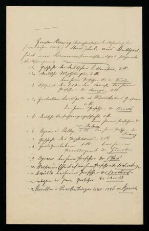 Belegliste: Vorlesungen im Sommersemester 1902