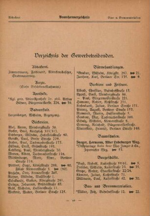 Verzeichniß der Gewerbetreibenden