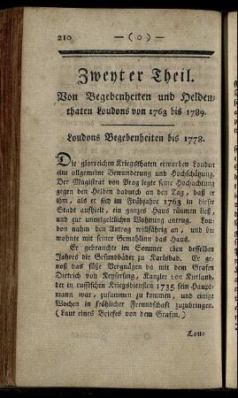 Loudons Begenbenheiten bis 1778.