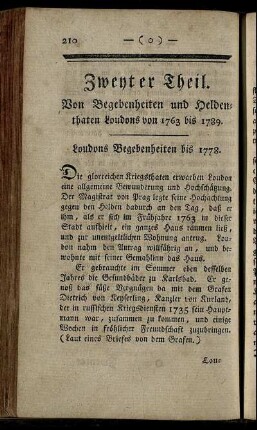 Loudons Begenbenheiten bis 1778.