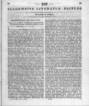 Kühner, R.: Ausführliche Grammatik der griechischen Sprache. T. 2. Hannover: Hahn 1835 (Beschluss von Nr. 227.)