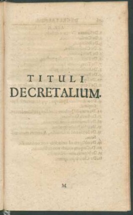 Tituli Decretalium.