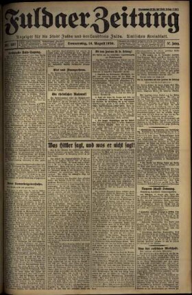 Ausgabe vom Donnerstag, den 14. August 1930.
