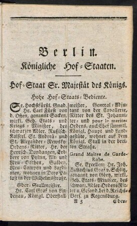 Königliche Hof-Staaten
